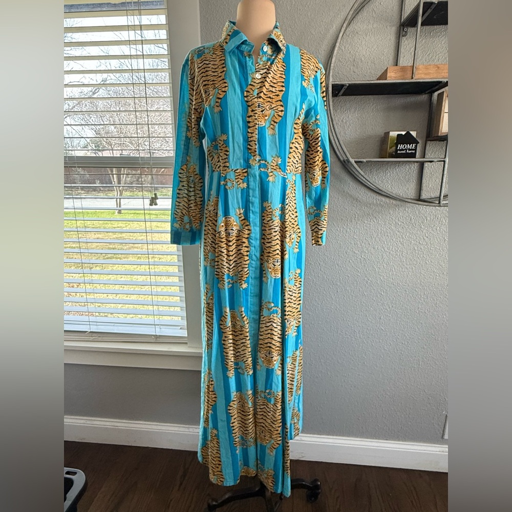 Tuckernuck Guadalupe Luciana Tibet Dress Size Medium Tiger Print